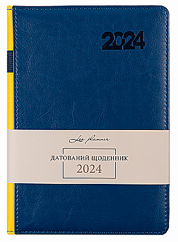 Щоденник датований А5 2024, "City", твердий, 368 стор., синьо-жовтий, 252434, Leo Planner Щоденник датований А5 2024, "City", твердий, 368 стор., синьо-жовтий, 252434, Leo Planner
