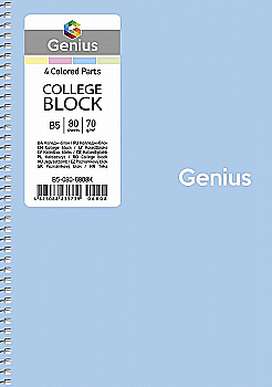 Коледж-блок B5 80 арк. "Genius" кл., спіраль, регістри, пластик (5739) Коледж-блок B5 80 арк. "Genius" кл., спіраль, регістри, пластик (5739)