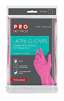 Рукавички PRO універсальні латексні Professional, рожеві, 1 пара, L Рукавички PRO універсальні латексні Professional, рожеві, 1 пара, L