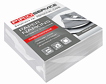 Серветки PRO Premium 33*33 двошарові білі складання 50 шт.,43107120 Серветки PRO Premium 33*33 двошарові білі складання 50 шт.,43107120