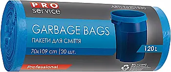 Пакет PRO для смiття п/е 70*109 синій ЛД 120л/20шт Пакет PRO для смiття п/е 70*109 синій ЛД 120л/20шт