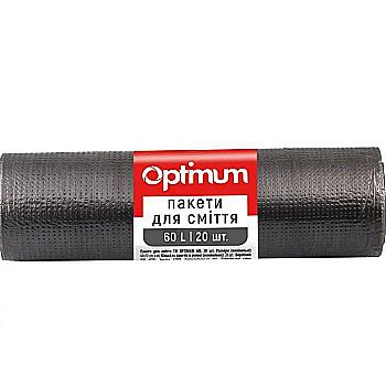 Пакет д/сміття PRO п/е OPTIMUM HD 60*70 60л/20 шт, чорн, 16118240 Пакет д/сміття PRO п/е OPTIMUM HD 60*70 60л/20 шт, чорн, 16118240
