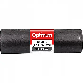 Пакет д/мусора PRO п/е OPTIMUM ЛД 70*100 120л/10 шт, черный, 16118250 Пакет д/мусора PRO п/е OPTIMUM ЛД 70*100 120л/10 шт, черный, 16118250