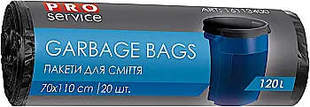Пакет д/сміття PRO п/е ХД 70*110 чор. 120л/20шт Пакет д/сміття PRO п/е ХД 70*110 чор. 120л/20шт