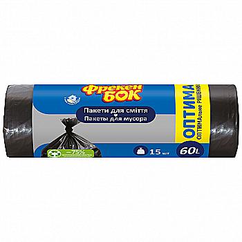Пакет для сміття ФБ п/е 60 л/15 шт, 60*80, чорний Пакет для сміття ФБ п/е 60 л/15 шт, 60*80, чорний