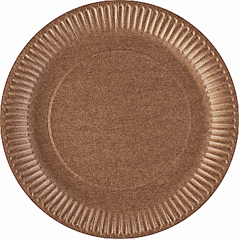 Тарілка PRO паперова 18 см, кругла крафт, 50 шт/уп Тарілка PRO паперова 18 см, кругла крафт, 50 шт/уп