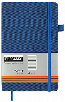 Книга записная Tweed 125*195, 96 л., лин., обл. искусственная кожа, синий, BM.291263-02 Книга записная Tweed 125*195, 96 л., лин., обл. искусственная кожа, синий, BM.291263-02