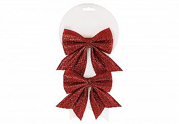 Набір блискучих бантів 14*12*2 см, 2 шт, червоний, J88-014 Набір блискучих бантів 14*12*2 см, 2 шт, червоний, J88-014