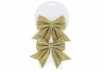 Набір блискучих бантів 14*12*2 см, 2 шт, золото, J88-013 Набір блискучих бантів 14*12*2 см, 2 шт, золото, J88-013