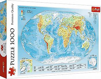 Пазл "1000" - Фізична мапа світу, Trefl, 10463 Пазл "1000" - Фізична мапа світу, Trefl, 10463