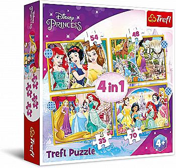 Пазл "4 в 1" - Щасливий день/Disney Princess, Trefl, 34385 Пазл "4 в 1" - Щасливий день/Disney Princess, Trefl, 34385