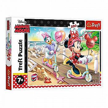 Пазл "200" - Мінні на пляжі/Disney Minnie, Trefl, 13262 Пазл "200" - Мінні на пляжі/Disney Minnie, Trefl, 13262
