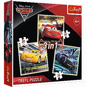 Пазл "3 в 1 mix" - Легенди гонок, Disney Cars 3, Trefl, 34820 Пазл "3 в 1 mix" - Легенди гонок, Disney Cars 3, Trefl, 34820
