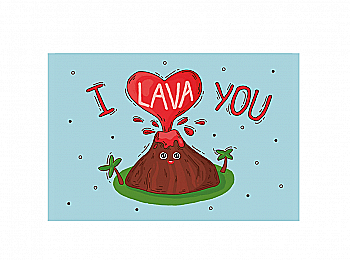 Открытка "I lava you", PDK2206
