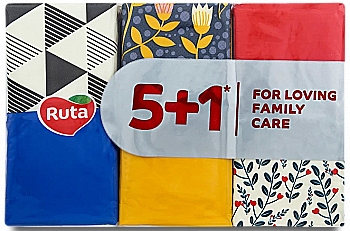 Хустки носові "Ruta" 6*10, 3 ш, без аромату, 58769051 Хустки носові "Ruta" 6*10, 3 ш, без аромату, 58769051