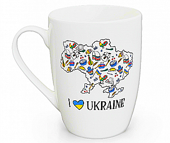 Чашка "I love Ukraine капучино", 360 мл + подарочная коробка Kvarta, 1743 Чашка "I love Ukraine капучино", 360 мл + подарочная коробка Kvarta, 1743