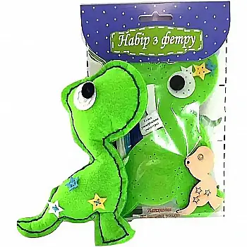 Зший сам іграшку з фетру "Динозавр зелений", СИ-10 Зший сам іграшку з фетру "Динозавр зелений", СИ-10