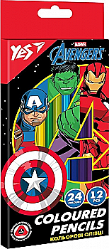 Олівці YES 12/24 кол. "Marvel. Avengers", 290678 Олівці YES 12/24 кол. "Marvel. Avengers", 290678