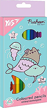 Карандаши YES 12/24 цв. "Pusheen", 290677 Карандаши YES 12/24 цв. "Pusheen", 290677