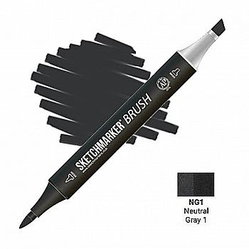 Маркер двосторонній SKETCHMARKER Brush Нейтральний сірий 1, SMB-NG1 Маркер двосторонній SKETCHMARKER Brush Нейтральний сірий 1, SMB-NG1