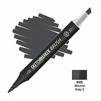 Маркер двосторонній SKETCHMARKER Brush Нейтральний сірий 2, SMB-NG2 Маркер двосторонній SKETCHMARKER Brush Нейтральний сірий 2, SMB-NG2