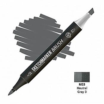 Маркер двосторонній SKETCHMARKER Brush Нейтральний сірий 3, SMB-NG3 Маркер двосторонній SKETCHMARKER Brush Нейтральний сірий 3, SMB-NG3