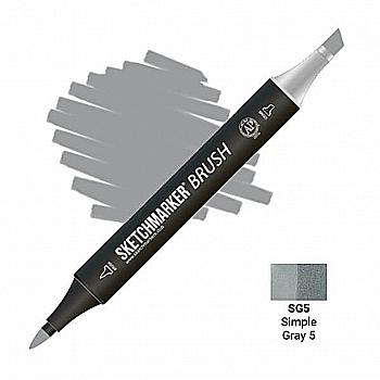 Маркер двосторонній SKETCHMARKER Brush Простий сірий 5, SMB-SG5 Маркер двосторонній SKETCHMARKER Brush Простий сірий 5, SMB-SG5