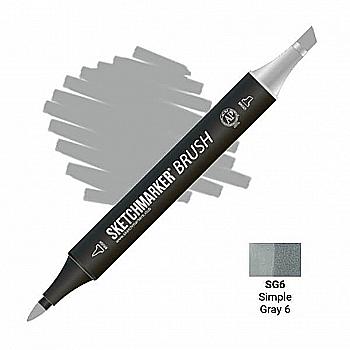Маркер двосторонній SKETCHMARKER Brush Простий сірий 6, SMB-SG6 Маркер двосторонній SKETCHMARKER Brush Простий сірий 6, SMB-SG6