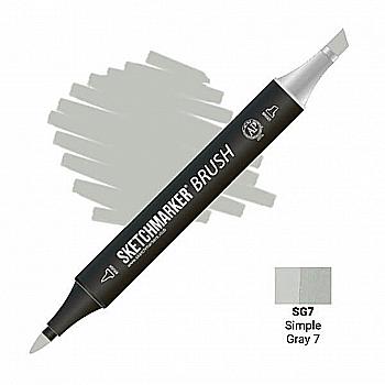 Маркер двухсторонний SKETCHMARKER Brush Простой серый 7, SMB-SG7 Маркер двухсторонний SKETCHMARKER Brush Простой серый 7, SMB-SG7