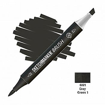 Маркер двухсторонний SKETCHMARKER Brush Серо-зеленый 1, SMB-GG1 Маркер двухсторонний SKETCHMARKER Brush Серо-зеленый 1, SMB-GG1