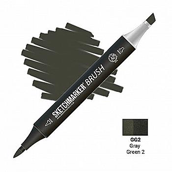 Маркер двусторонний SKETCHMARKER Brush Серо-зеленый 2, SMB-GG2 Маркер двусторонний SKETCHMARKER Brush Серо-зеленый 2, SMB-GG2