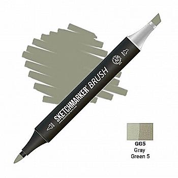 Маркер двухсторонний SKETCHMARKER Brush Серо-зеленый 5, SMB-GG5 Маркер двухсторонний SKETCHMARKER Brush Серо-зеленый 5, SMB-GG5