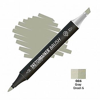 Маркер двусторонний SKETCHMARKER Brush Серо-зеленый 6, SMB-GG6 Маркер двусторонний SKETCHMARKER Brush Серо-зеленый 6, SMB-GG6