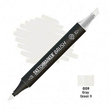 Маркер двухсторонний SKETCHMARKER Brush Серо-зеленый 9, SMB-GG9 Маркер двухсторонний SKETCHMARKER Brush Серо-зеленый 9, SMB-GG9