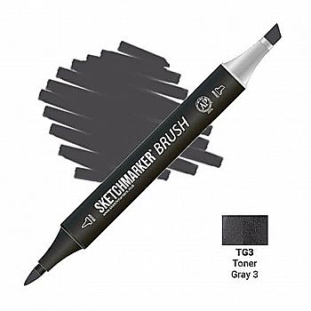Маркер двухсторонний SKETCHMARKER Brush Тонированный серый 3, SMB-TG3 Маркер двухсторонний SKETCHMARKER Brush Тонированный серый 3, SMB-TG3