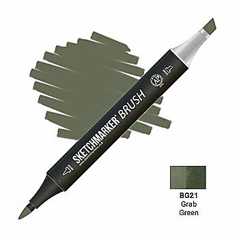 Маркер двосторонній SKETCHMARKER Brush Зелений грейфер, SMB-BG21 Маркер двосторонній SKETCHMARKER Brush Зелений грейфер, SMB-BG21