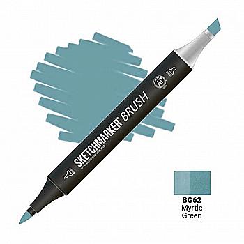 Маркер двусторонний SKETCHMARKER Brush Зеленый мирт, SMB-BG62 Маркер двусторонний SKETCHMARKER Brush Зеленый мирт, SMB-BG62