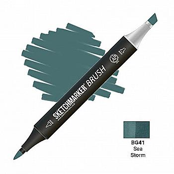 Маркер двусторонний SKETCHMARKER Brush Морской шторм, SMB-BG41 Маркер двусторонний SKETCHMARKER Brush Морской шторм, SMB-BG41