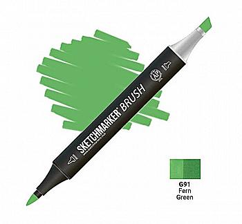 Маркер двусторонний SKETCHMARKER Brush Зеленый папоротник, SMB-G91 Маркер двусторонний SKETCHMARKER Brush Зеленый папоротник, SMB-G91