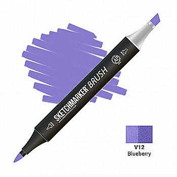 Маркер двухсторонний SKETCHMARKER Brush Голубика, SMB-V12 Маркер двухсторонний SKETCHMARKER Brush Голубика, SMB-V12