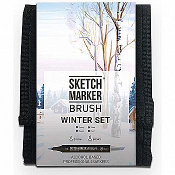 Набор маркеров SKETCHMARKER Brush "Зима" 12 шт, SMB-12WINT Набор маркеров SKETCHMARKER Brush "Зима" 12 шт, SMB-12WINT