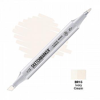Маркер SKETCHMARKER, 2 пера: долото и тонкое, Ivory Cream - Кремовый, SM-BR15 Маркер SKETCHMARKER, 2 пера: долото и тонкое, Ivory Cream - Кремовый, SM-BR15