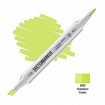 Маркер SKETCHMARKER, 2 пера: долото и тонкое, Meadow Green - Зеленый луг, SM-G33 Маркер SKETCHMARKER, 2 пера: долото и тонкое, Meadow Green - Зеленый луг, SM-G33