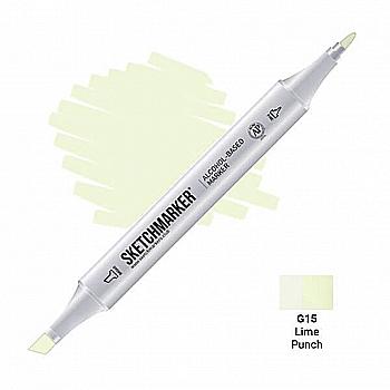 Маркер SKETCHMARKER, 2 пера: долото и тонкое, Lime Punch - Лаймовый пунш, SM-G15 Маркер SKETCHMARKER, 2 пера: долото и тонкое, Lime Punch - Лаймовый пунш, SM-G15