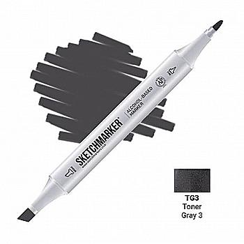 Маркер SKETCHMARKER, 2 пера: долото и тонкое, Toner Gray 3 - Тонированный серый 3, SM-TG3 Маркер SKETCHMARKER, 2 пера: долото и тонкое, Toner Gray 3 - Тонированный серый 3, SM-TG3