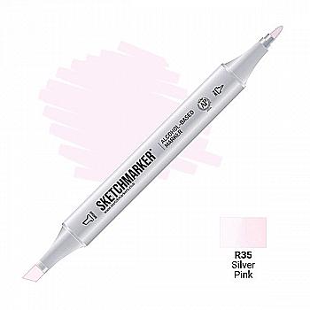 Маркер SKETCHMARKER, 2 пера: долото и тонкое, Silver Pink - Серебристо-розовый, SM-R35 Маркер SKETCHMARKER, 2 пера: долото и тонкое, Silver Pink - Серебристо-розовый, SM-R35