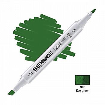 Маркер SKETCHMARKER, 2 пера: долото и тонкое, Evergreen - Вечнозеленый, SM-G80 Маркер SKETCHMARKER, 2 пера: долото и тонкое, Evergreen - Вечнозеленый, SM-G80