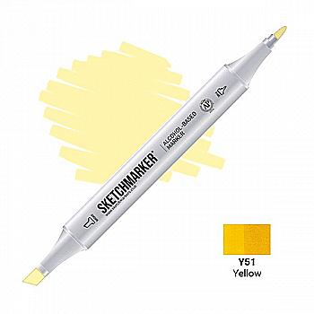 Маркер SKETCHMARKER, 2 пера: долото и тонкое, Yellow - Желтый, SM-Y51 Маркер SKETCHMARKER, 2 пера: долото и тонкое, Yellow - Желтый, SM-Y51
