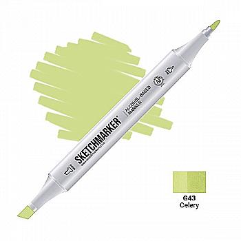 Маркер SKETCHMARKER, 2 пера: долото и тонкое, Celery - Сельдерей, SM-G43 Маркер SKETCHMARKER, 2 пера: долото и тонкое, Celery - Сельдерей, SM-G43