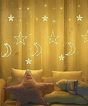 Гірлянда штора-зорепад 3 м*1 м (12), білий теплий, 1821-07 Гірлянда штора-зорепад 3 м*1 м (12), білий теплий, 1821-07